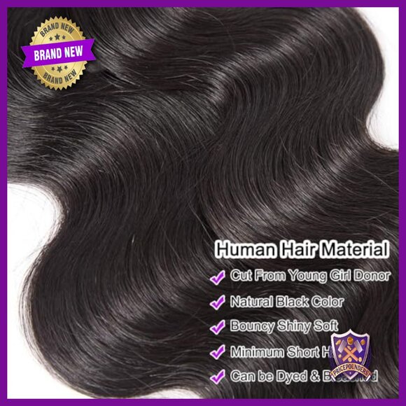 4 Bundle Body Wave Human Hair Extensions 18-24 Inch Soft Silky Weave main image 6